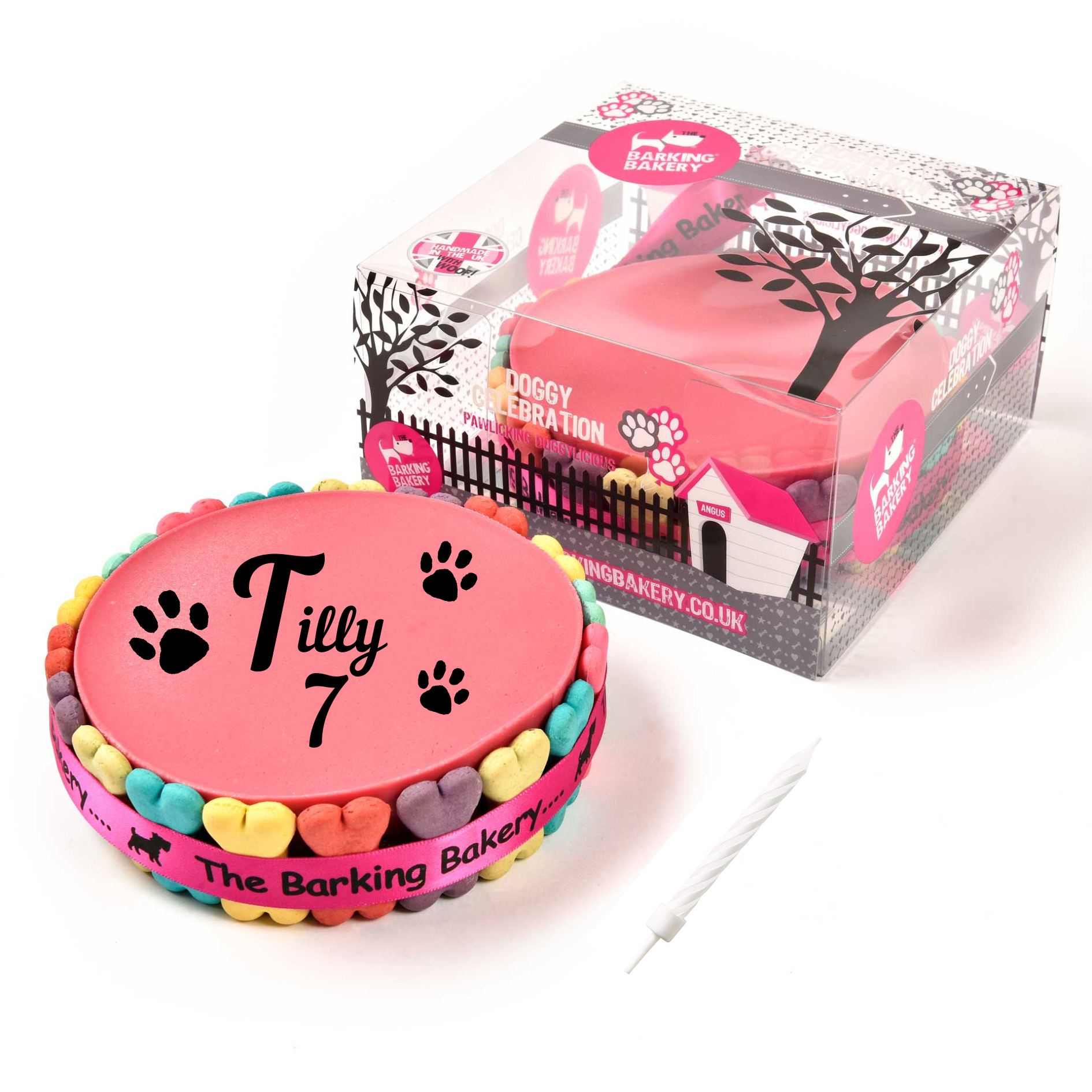 Pink dog hot sale cake