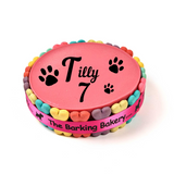 Handwritten Pink Yoghurt Topped Pawty Cake (Please allow 5-7 working days delivery)