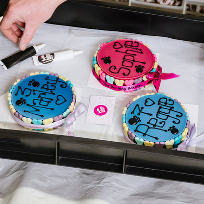 Handwritten Blue Yoghurt Topped Pawty Cake (Please allow 5-7 working days delivery)