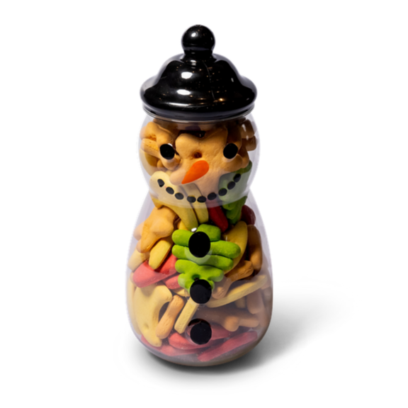Snowman Filled Biscuit Jar | Dog Treats in Jar