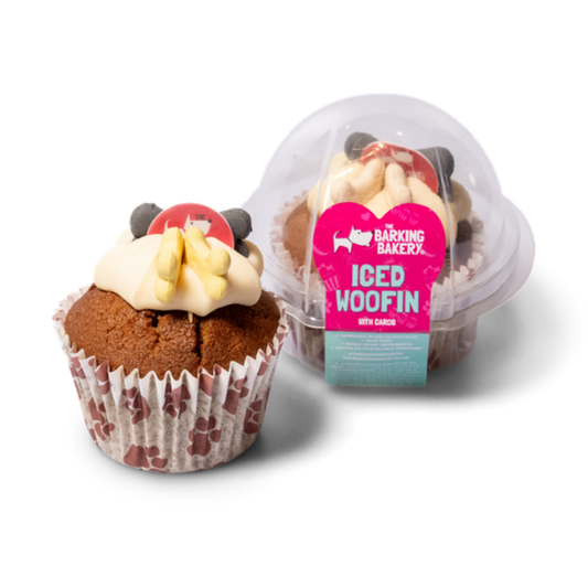 Carob Woofin (Doggy Safe Chocolate) with Vanilla Frosting