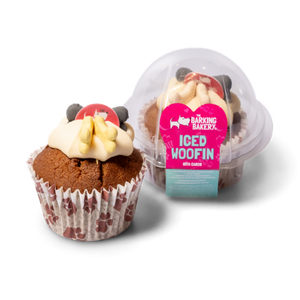 Carob Woofin (Doggy Safe Chocolate) with Vanilla Frosting