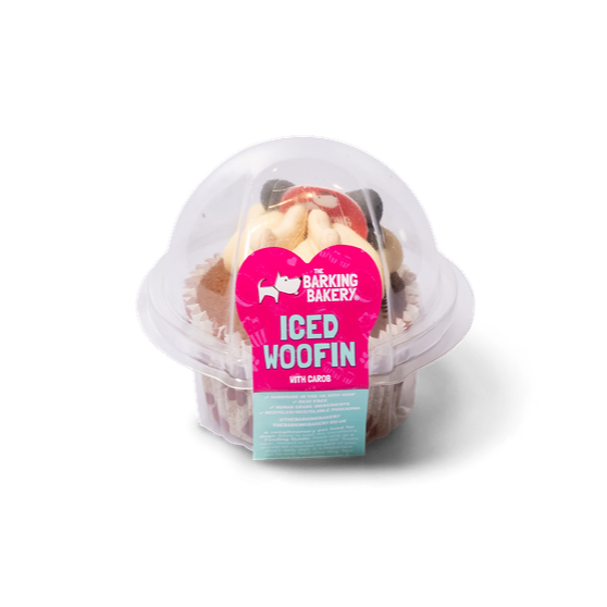 Carob Woofin (Doggy Safe Chocolate) with Vanilla Frosting