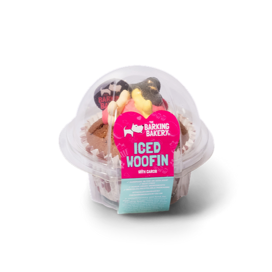 Carob Woofin with Pink Frosting (Dog Friendly Chocolate)