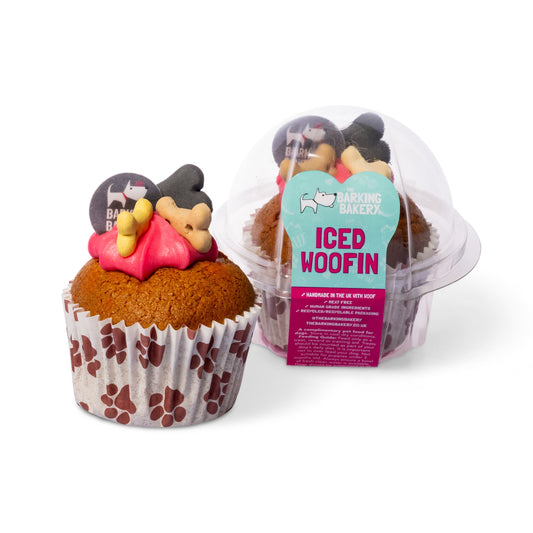 Vanilla Woofin with Pink Yoghurt Frosting