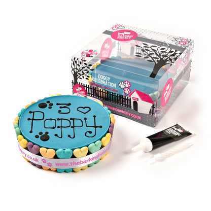 Handwritten Blue Yoghurt Topped Pawty Cake (Please allow 5-7 working days delivery)